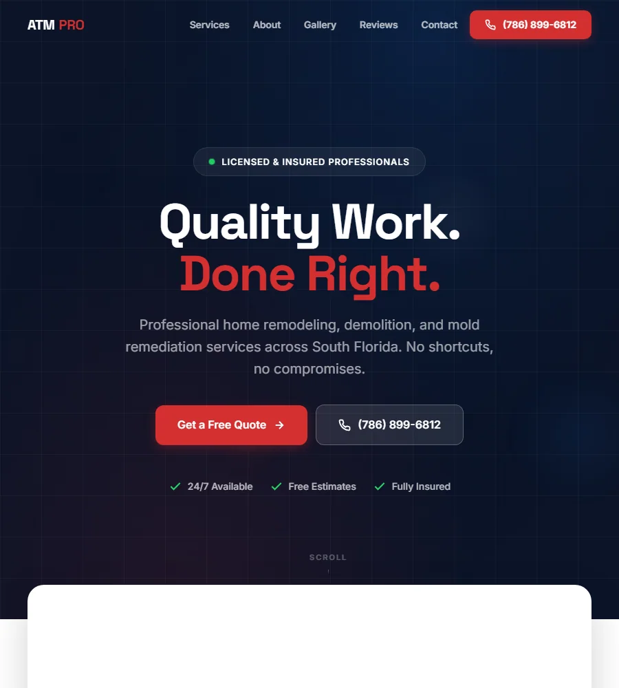 ATM Pro Service homepage preview