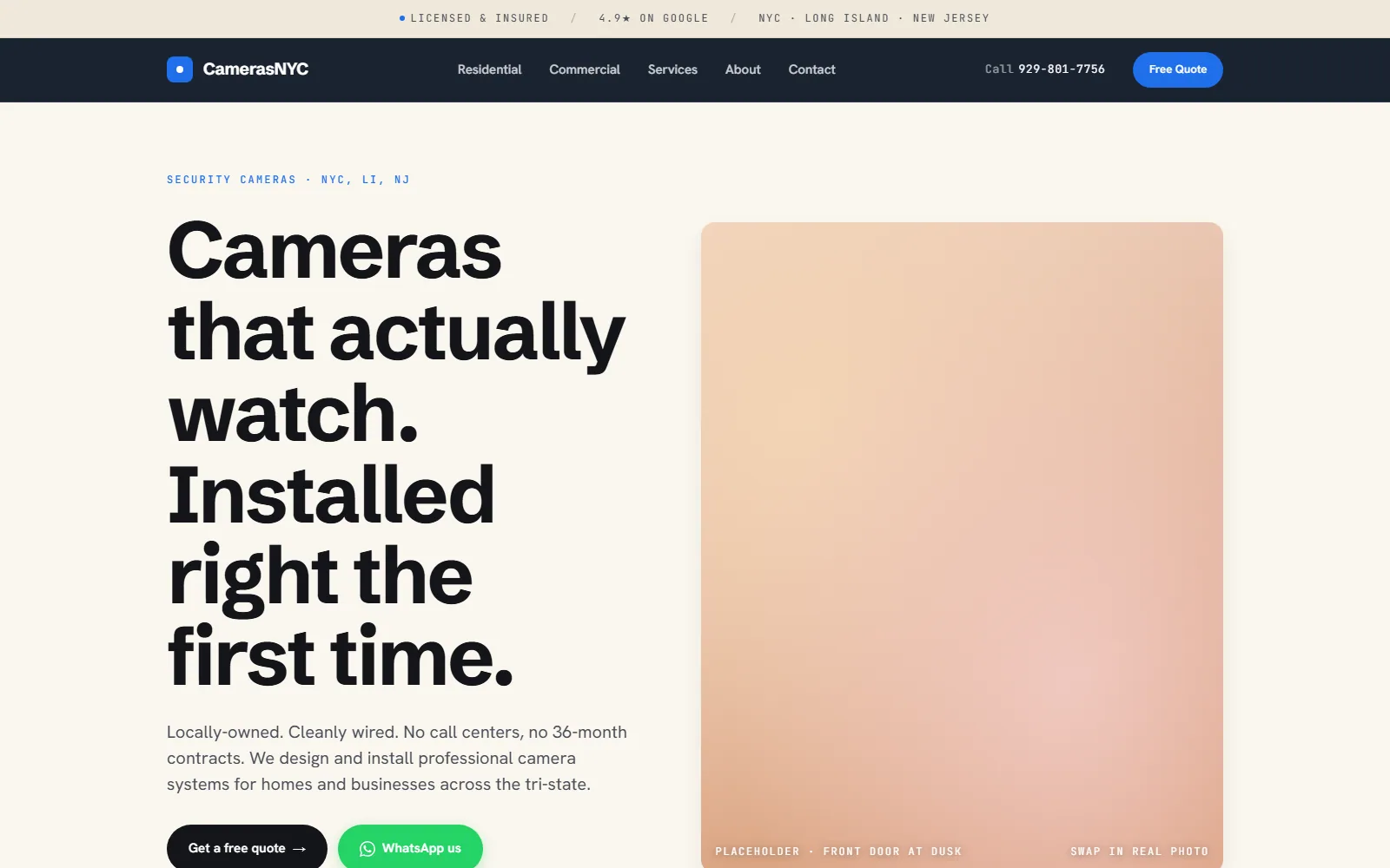 Cameras NYC homepage preview