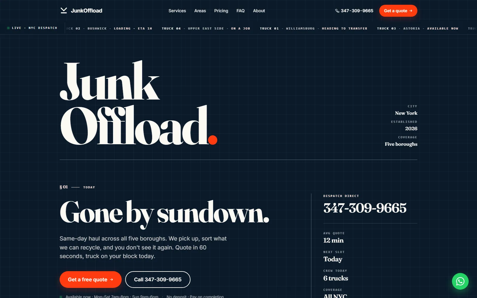 Junk Offload homepage preview