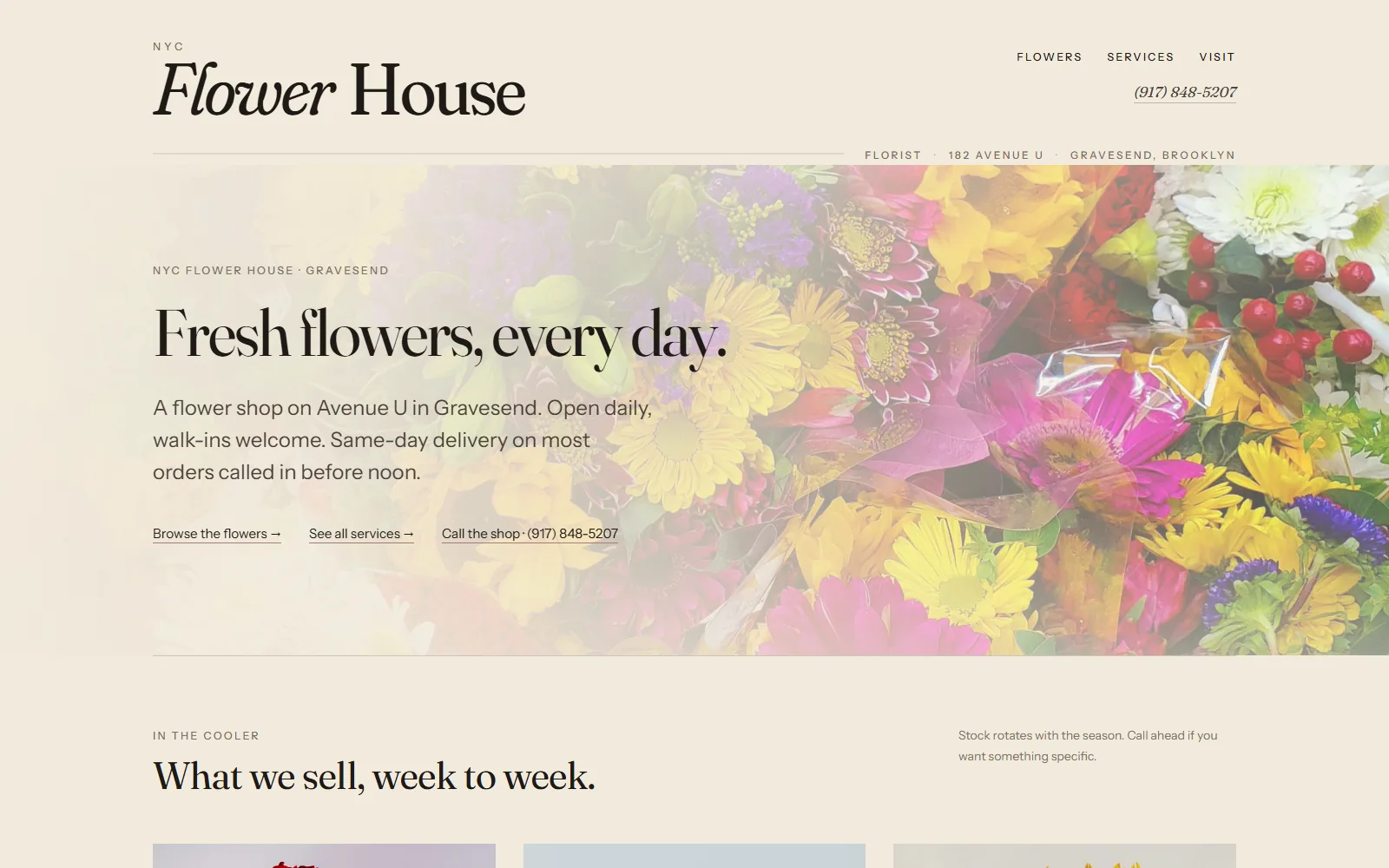 NYC Flower House homepage preview